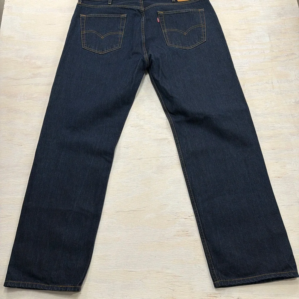 Levi's Jeans 505 Regular Fit Straight Leg Dark Wash Indigo Mens 42x32